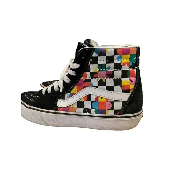 VAND OLDSCHOOL comfortcush sk8 hitops checkered floral mens size 5 - Picture 1 of 6